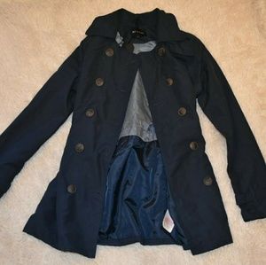 Asos navy blue trench coat, brand new with tags!